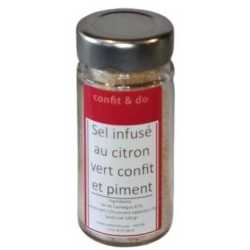 sel infusé au citron vert confit  et piment - 100g