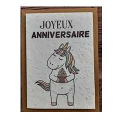 Carte à planter – Joyeux anniversaire - licorne