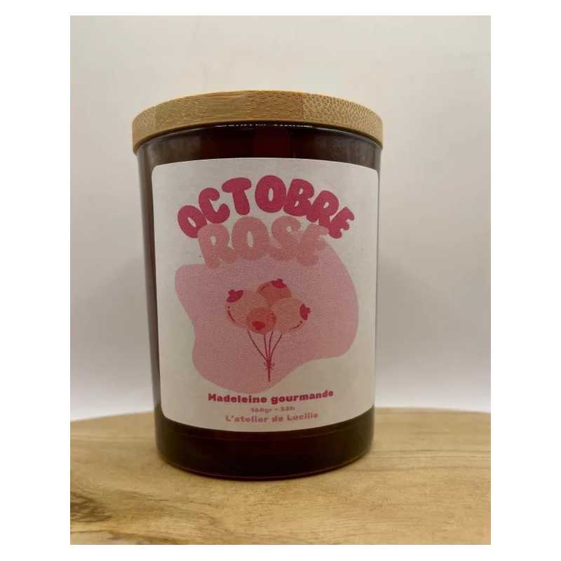 bougie pot senteur madeleine - octobre rose