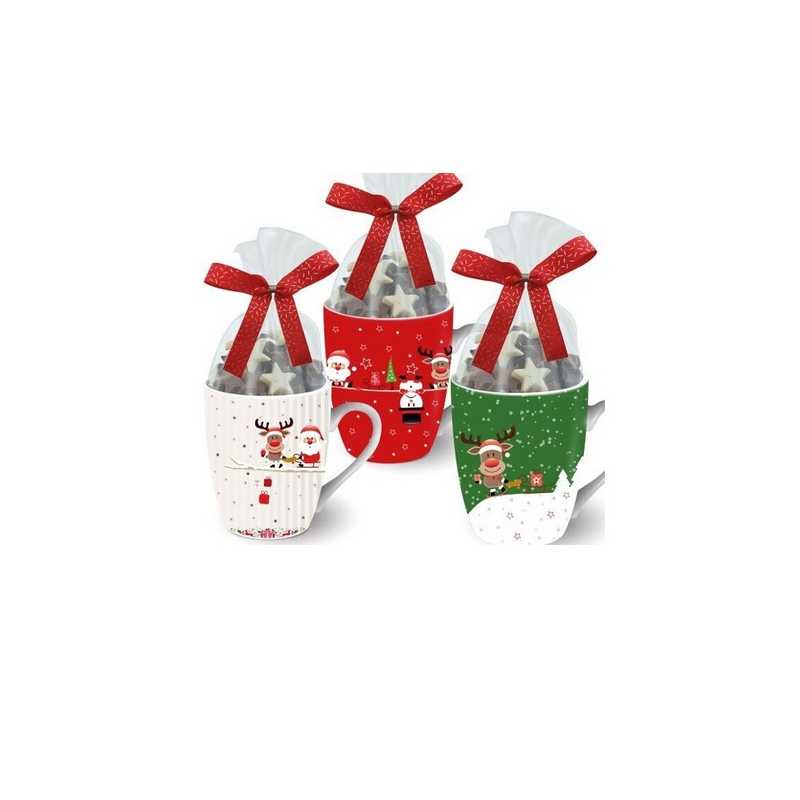 MUG NOËL ASSORTI GARNI CHOCOLATS - avec stylo Noel surprise