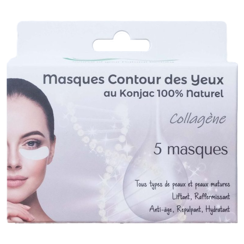 masques contour des yeux au konjac 100% naturel - collagène