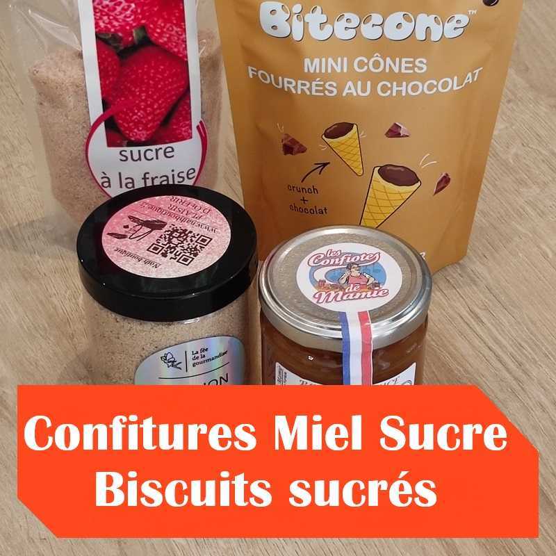 Confitures miel sucre biscuits sucrés